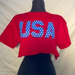 Forever 21 Red USA Crop Top